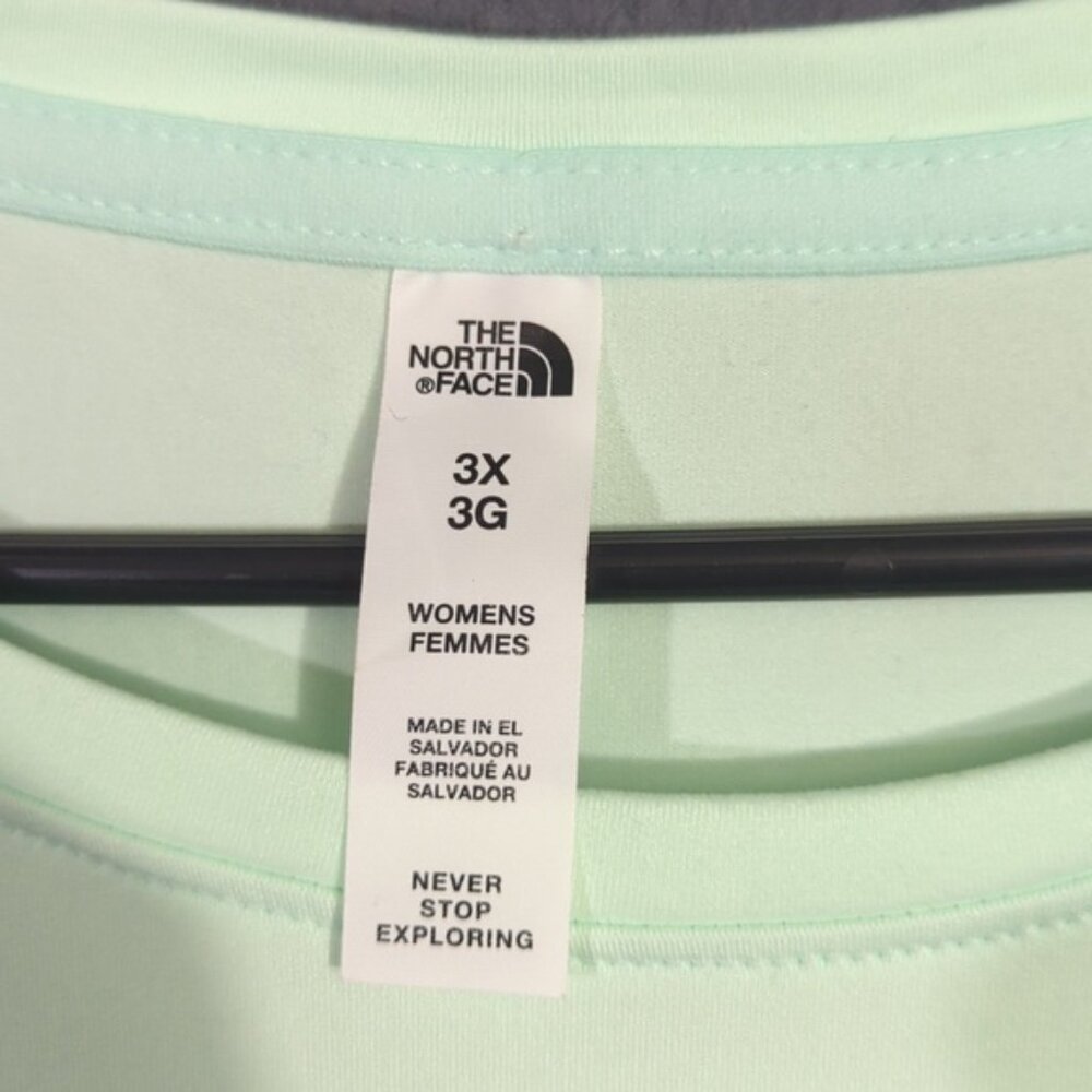 The North Face Shirt Women's 3XL Aqua Green Plus Dune Sky Short Sleeve NWT - Picture 5 of 13